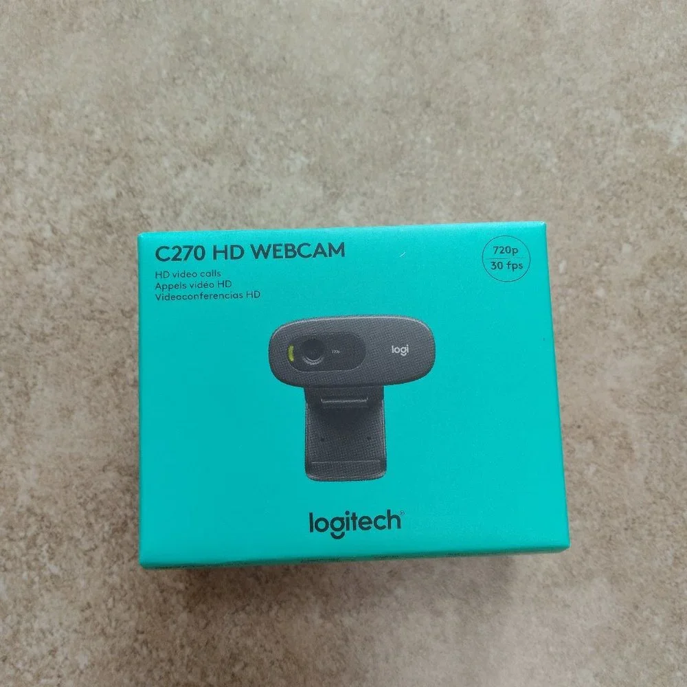 Logitech C270 HD Webcam HD 720p Widescreen HD Video Calling Noise-Reducing Mic -